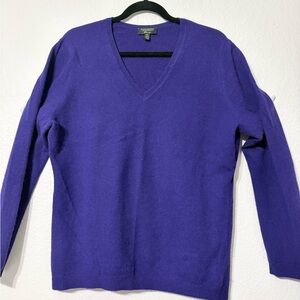 Women’s Cashmere Purple Charter Club V-Neck Long Sleeve Sweater. Very Soft XL